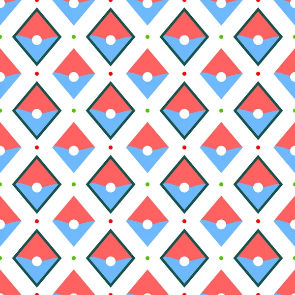 Astratto motivo geometrico rosso e blu — Vettoriale Stock
