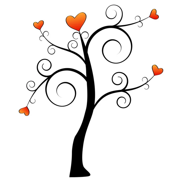 简单的爱情树 — 图库矢量图片