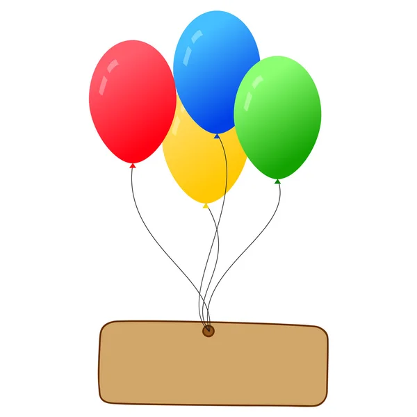 Ballonnen met banner — Stockvector