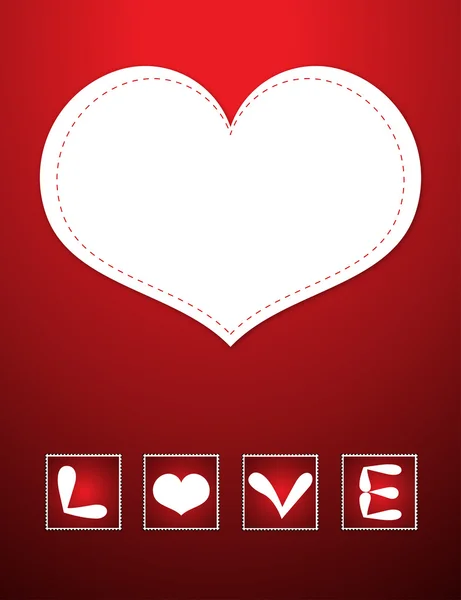 Röd kärlek kort — Stock vektor