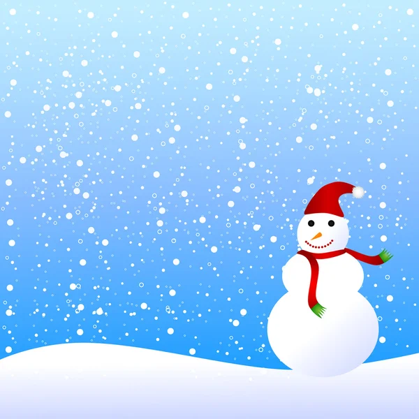 Snowman winter background — Stock Vector