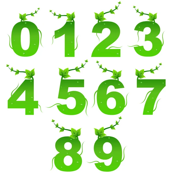 緑の数字 — ストックベクタ