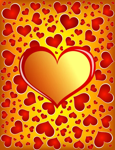 Carte d'amour dorée — Image vectorielle