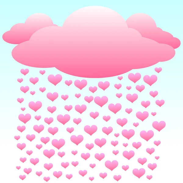 Сердца любят дождь — стоковый вектор