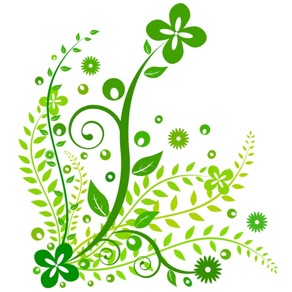 Desenho floral verde —  Vetores de Stock