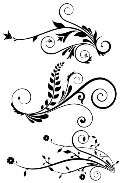 Elementos decorativos florales — Vector de stock