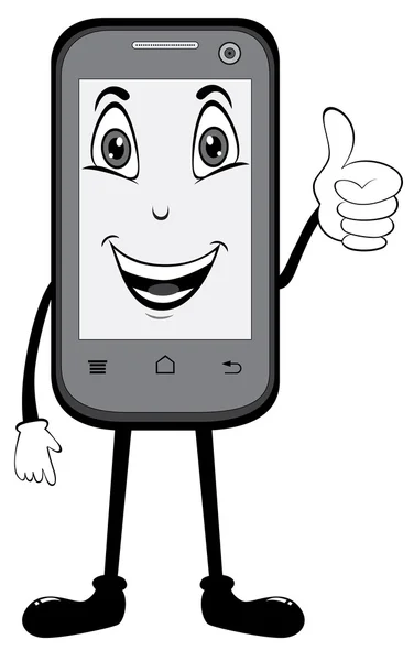 Cell Phone with thumbs up — Stock Vector
