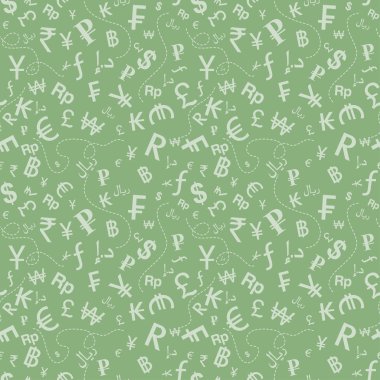 Currency symbols seamless pattern clipart