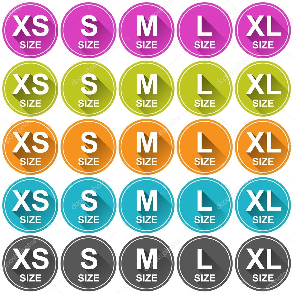 Clothing sizes stickers