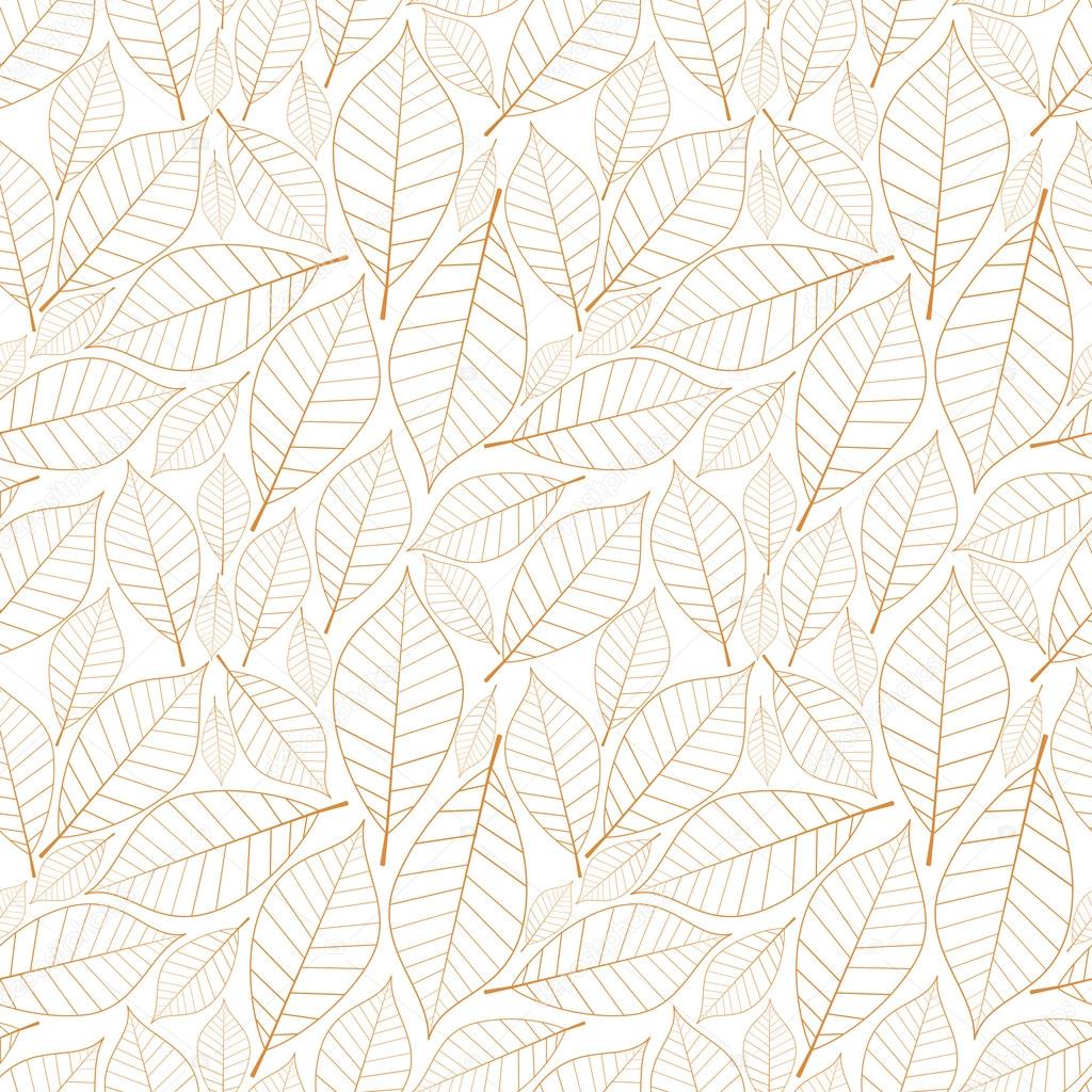 Brown leaves seamless pattern