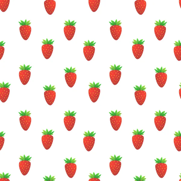 Fresas patrón sin costura — Vector de stock