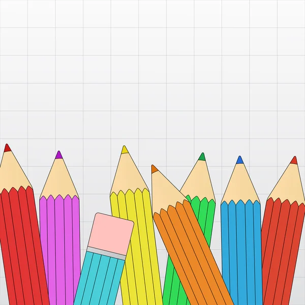 Borda a lápis colorida — Vetor de Stock