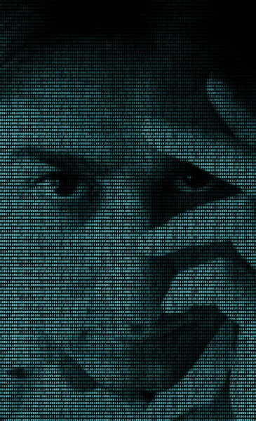 Binary code portrait — Stock Photo, Image