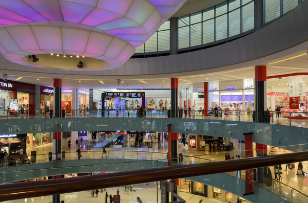 DUBAI, UNITED ARAB EMIRATES - NOVEMBER 26, 2014: Interior view of Dubai Mall United Arab Emirates.