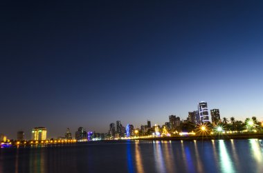 sharjah, Birleşik Arap Emirlikleri gece manzarası