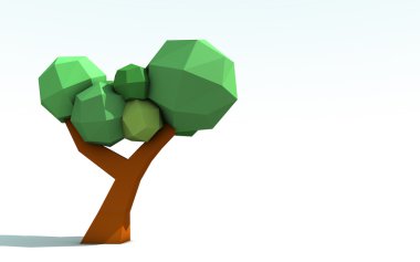 3d origami kağıt ağaç