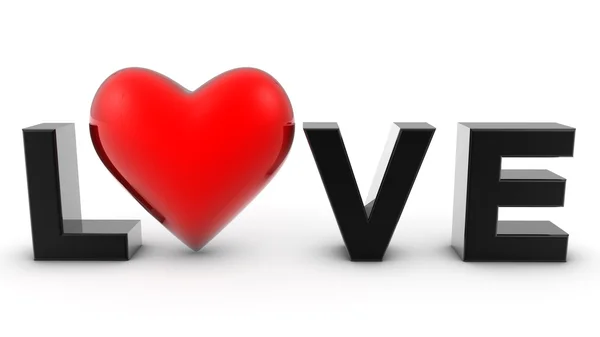 3D aşk kalp — Stok fotoğraf