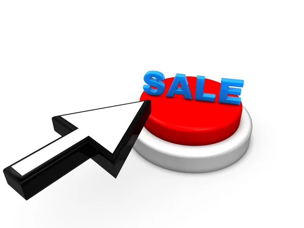 Pijl en verkoop knop — Stockfoto