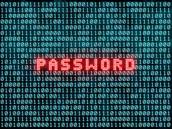 Passwort und Binärcode — Stockfoto