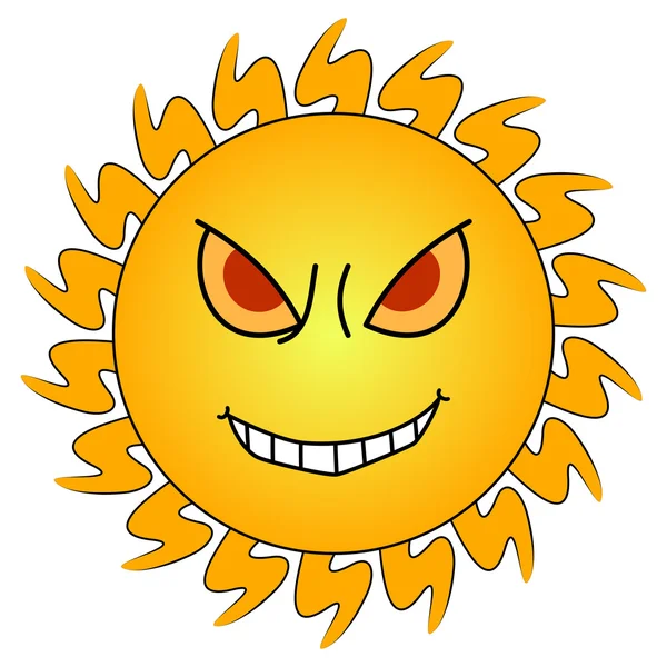 Angry Sun — Stock Vector