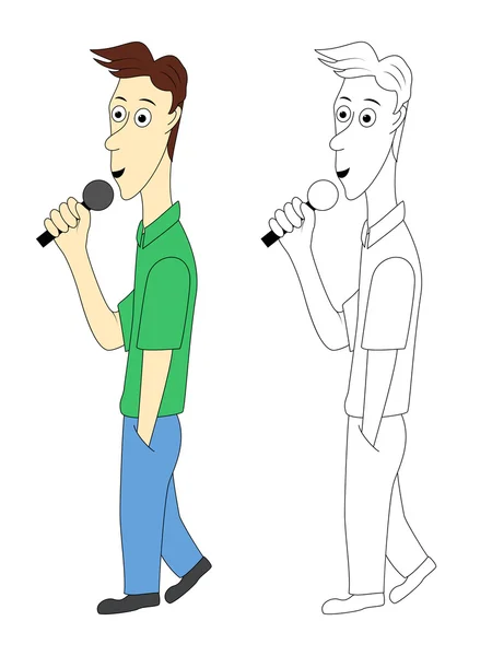 Άνθρωπος με μικρόφωνο — Διανυσματικό Αρχείο