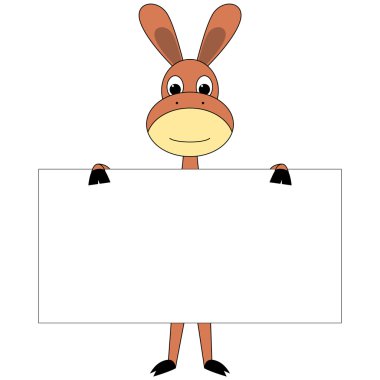 Çizgi film eşek tabela ile