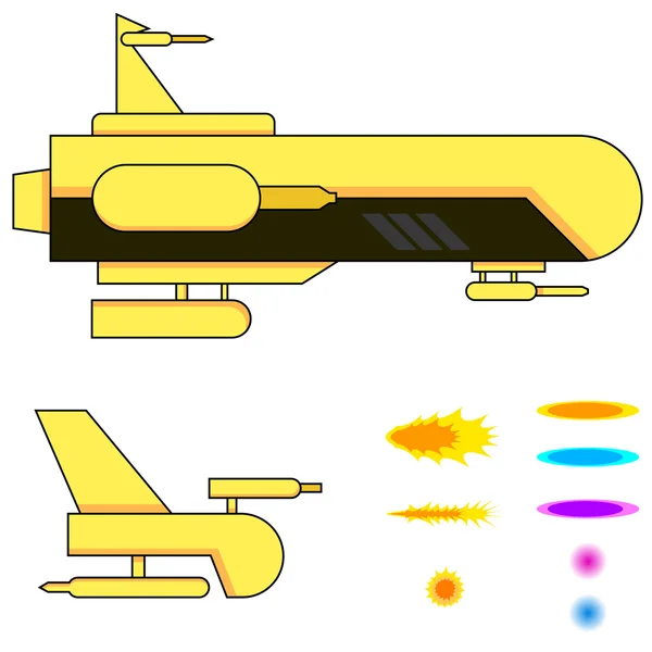 Космические корабли и пули — стоковый вектор