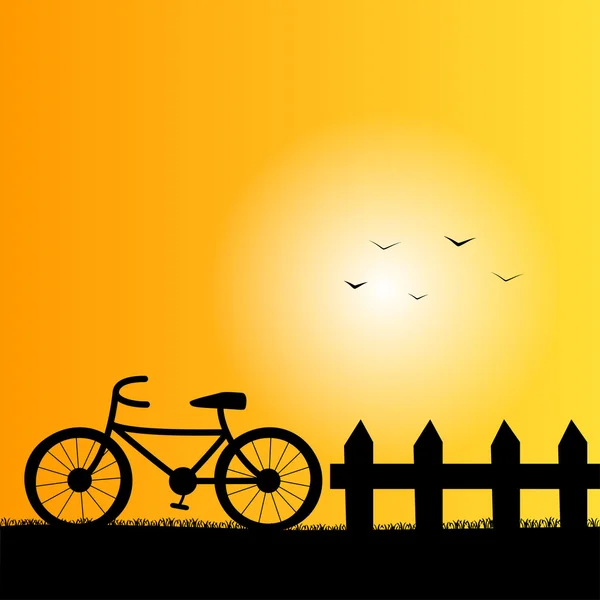 Cyclisme à la campagne — Image vectorielle