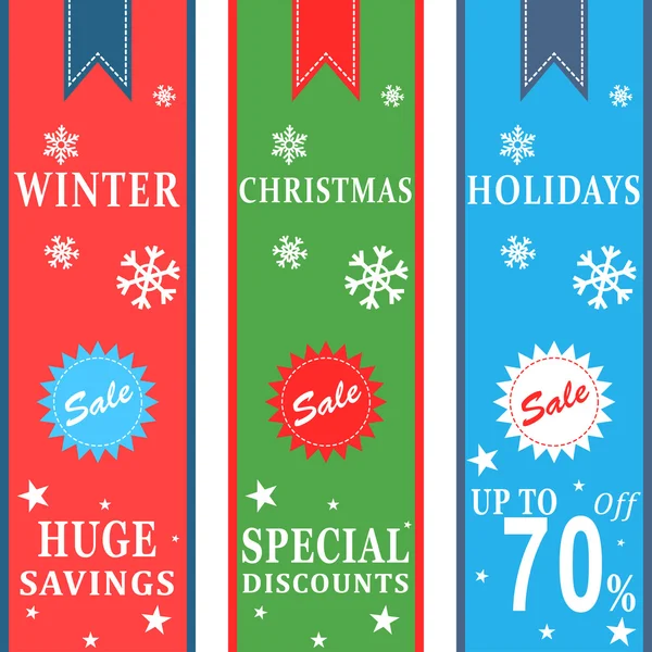 Winter vakantie verkoop banners — Stockvector