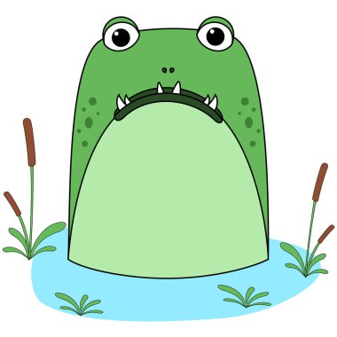 Şaşırmış gibi karikatür canavar