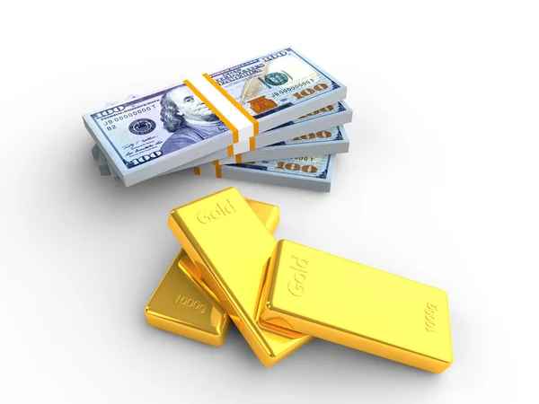 Dinero y oro —  Fotos de Stock