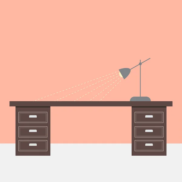 Tisch und Lampe im flachen Design — Stockvektor
