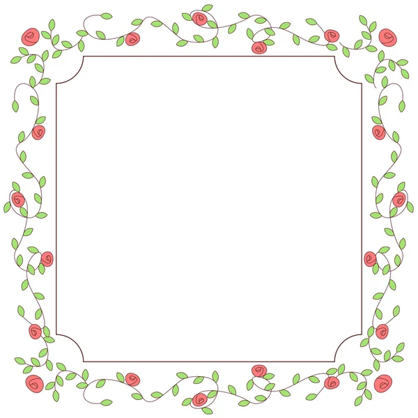 Rozen floral frame — Stockvector