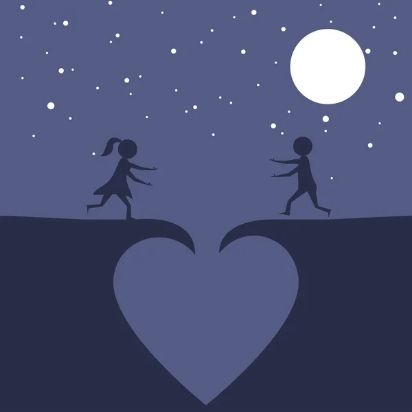 Pareja enamorándose — Vector de stock