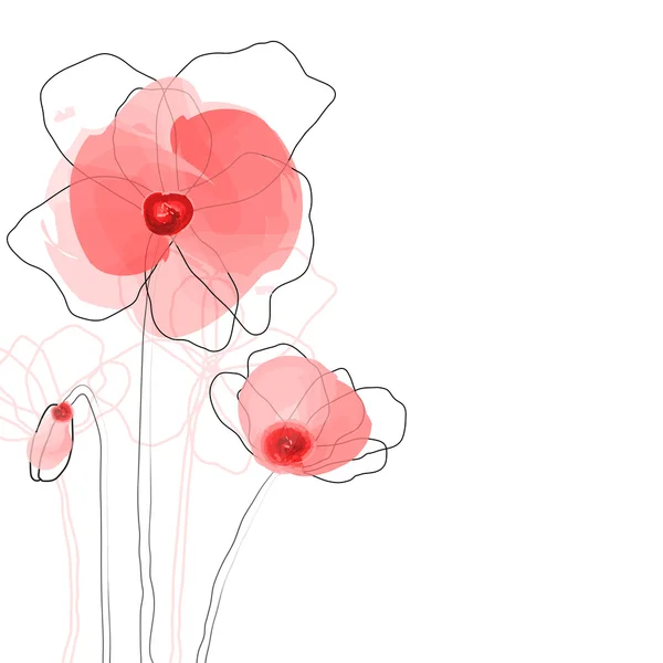 Fleurs abstraites de pavot — Image vectorielle