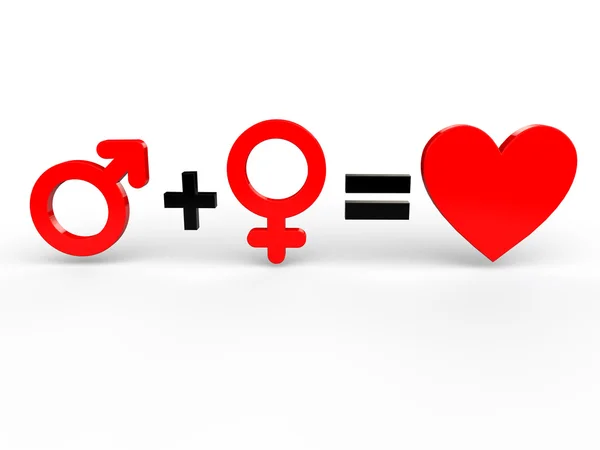 Hombre y mujer es igual a amor — Foto de Stock