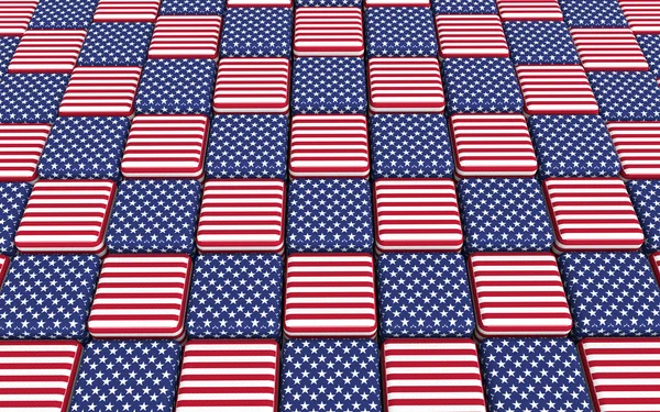 Bandeira americana temático cubos chão — Fotografia de Stock