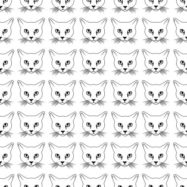 Kedi yüz seamless modeli