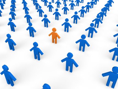 Standing out in the crowd clipart