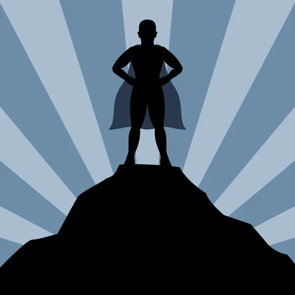 Super held man silhouet — Stockvector