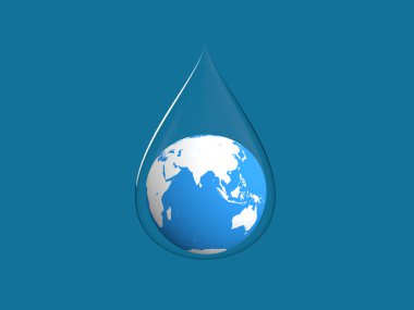 su damlası earth 3D render