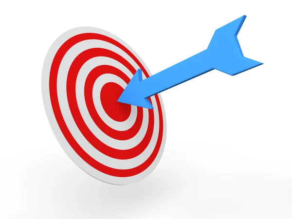 3d arrow on target — Stock Photo, Image