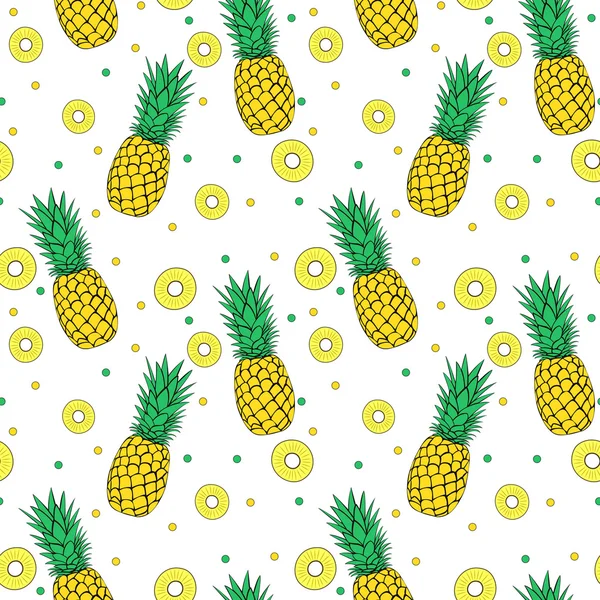 Pineapple seamless pattern — Stock Vector