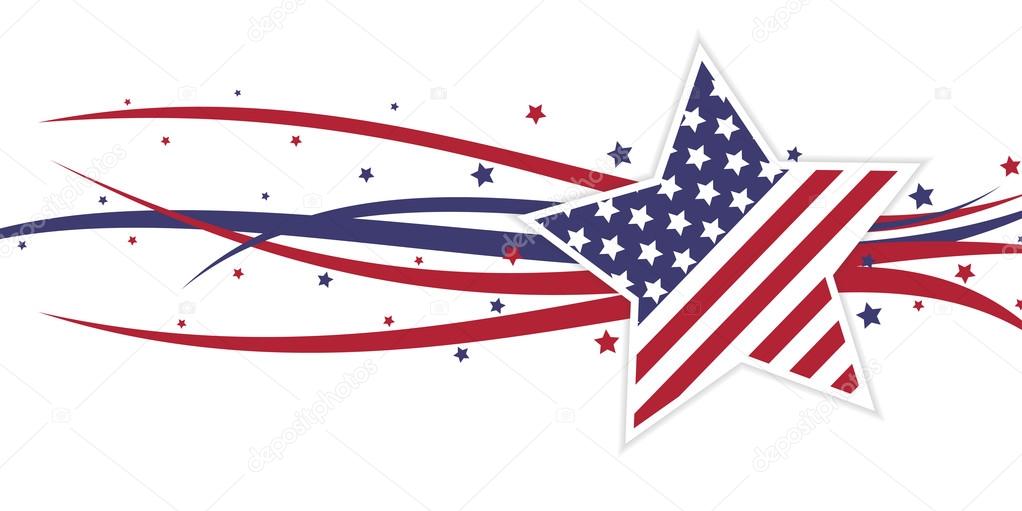 American themed star and swirls
