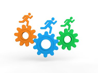 3d erkekler vites üzerinde çalışan