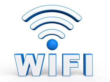 3D wifi metin ve sinyalleri