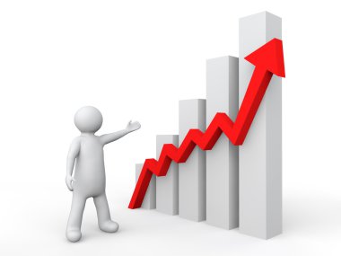 3D adam gösteren kar grafiği