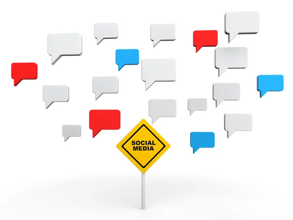 3d Concept de conversation sur les médias sociaux — Photo