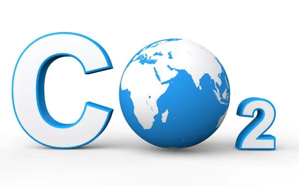 3d CO2 with earth globe — Stock Photo, Image