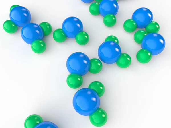 Model molekul air 3d — Stok Foto